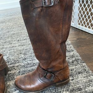 Tall brown leather Frye boots